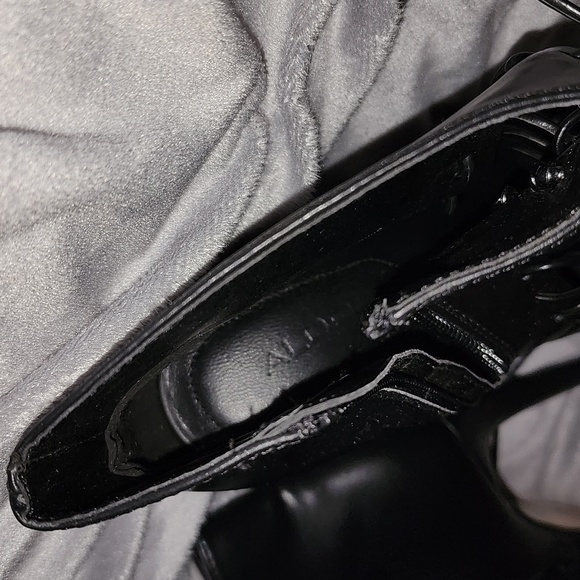 ALDO Black Pleather Lace up stilettos - Picture 3 of 3